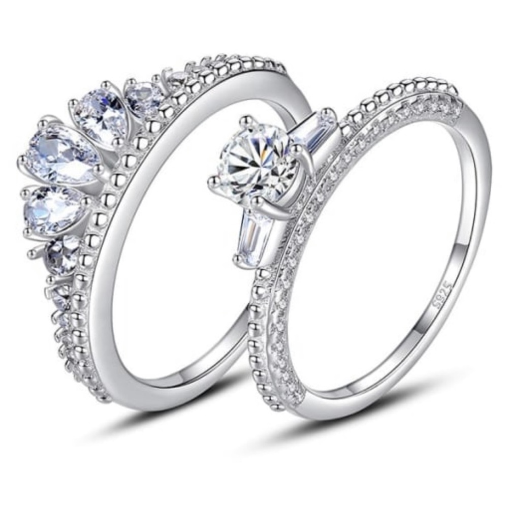 925 Sterling Silver Crown Stackable Ring - Picture 5 of 10